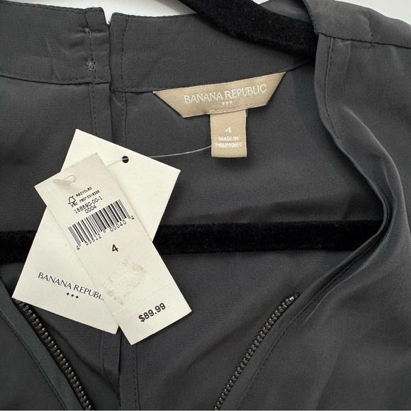 Banana Republic Sz 4 Sleeveless Jumpsuit 1/4 Zip Olive Grey Lightweight City NWT - Picture 9 of 14